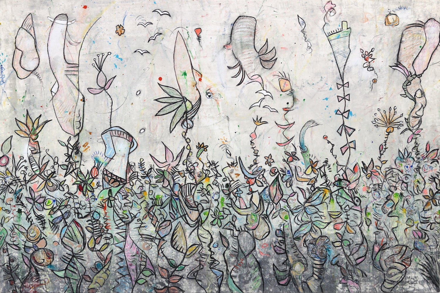 Large Abstract Landscape Pastel Drawing Painting San Francisco Artist, Megan #6