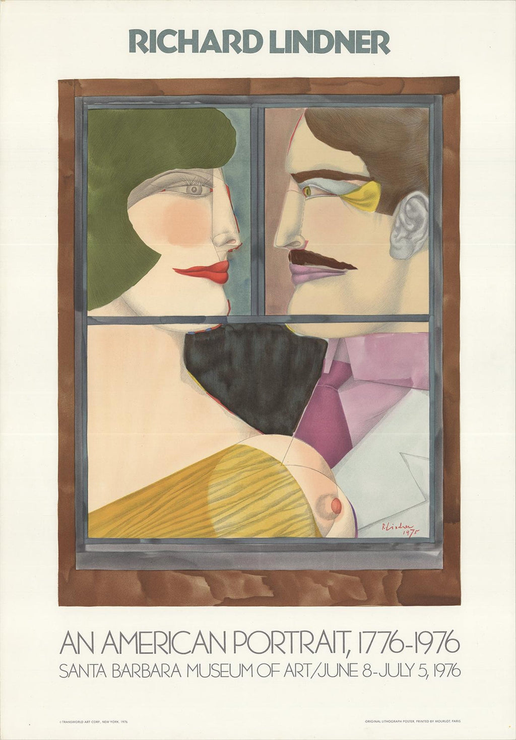 Vintage Modern Lithograph Poster 1960s Pop Art Mod Figure