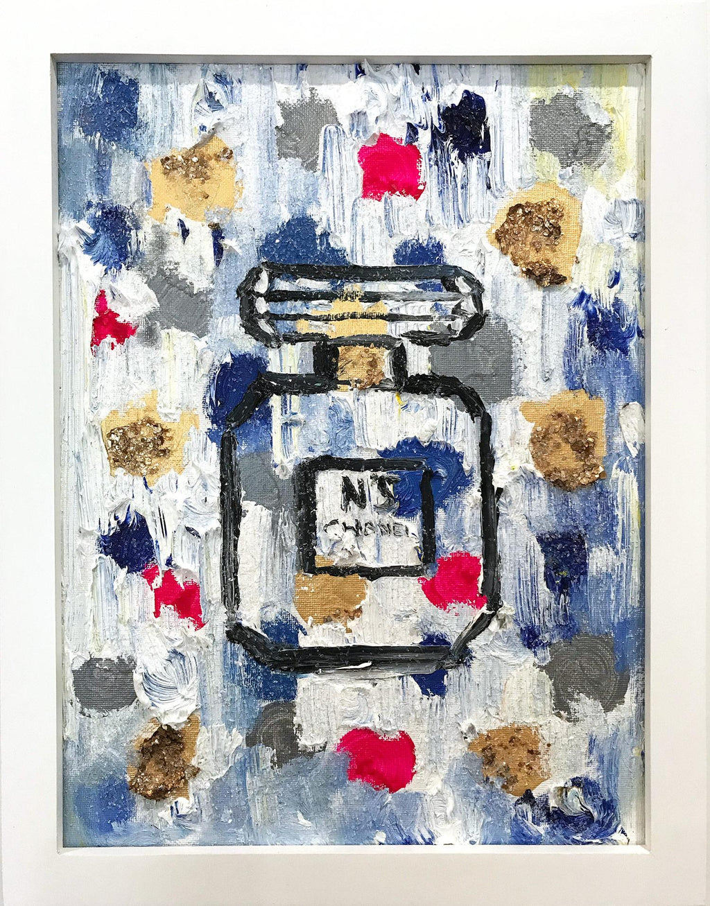 Abstract Oil Painting Gold Leaf Stars 1 of 2