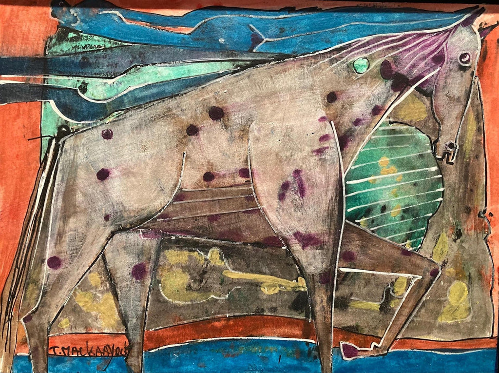 Mixed Media Sculptural Painting "Unicorn" Chicago Jewish Modernist