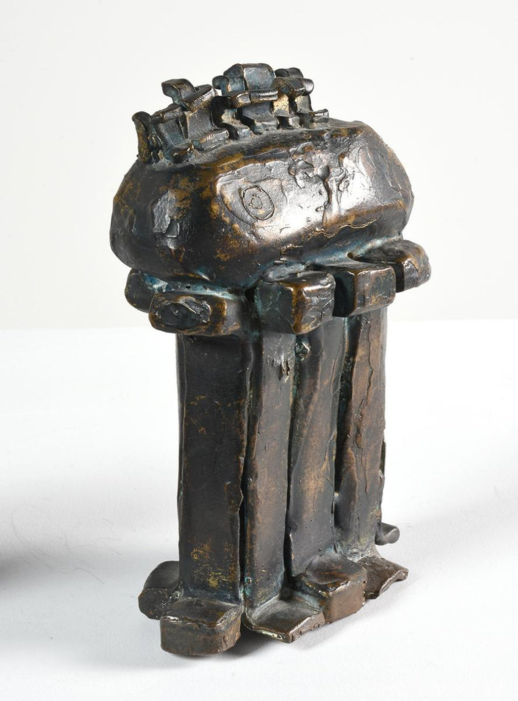 Ted Egri Taos Modernist Judaica Cubist Bronze Sculpture Rabbi & Torah WPA Artist