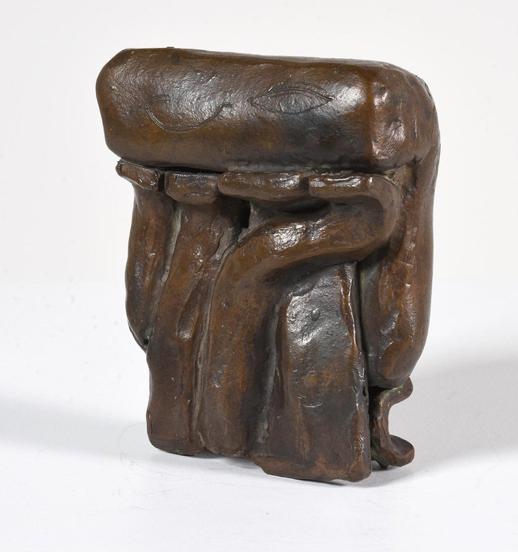 Bronze Sculpture Figure with Beast American Modernist Leonard Baskin Museum Art