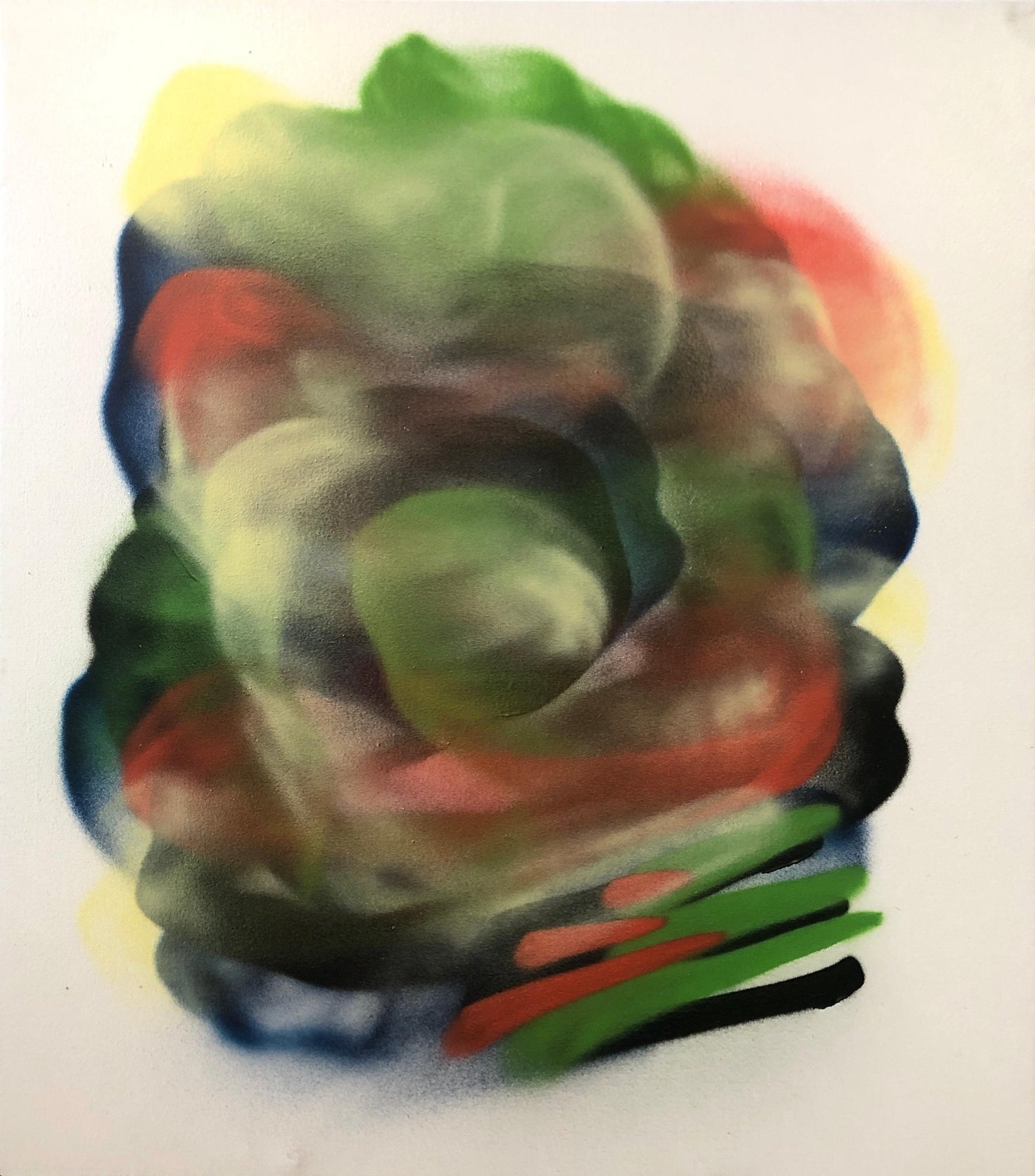 Surrealist Spray Paint Mixed Media Snowfall Aurora Borealis Mason Rader Paintin