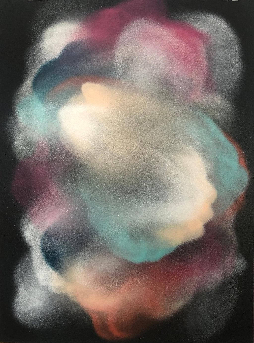 Surrealist Spray Paint Mixed Media Snowfall Aurora Borealis Mason Rader Paintin