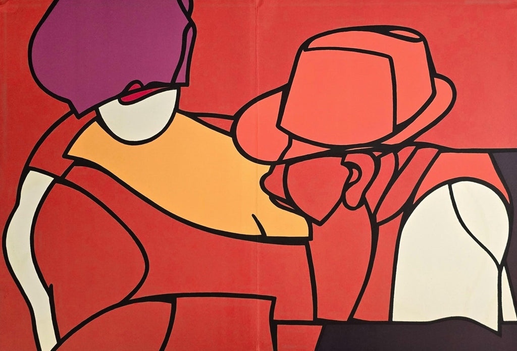 Italian Post Modern Pop Art Lithograph Vintage Poster Memphis Galerie Maeght