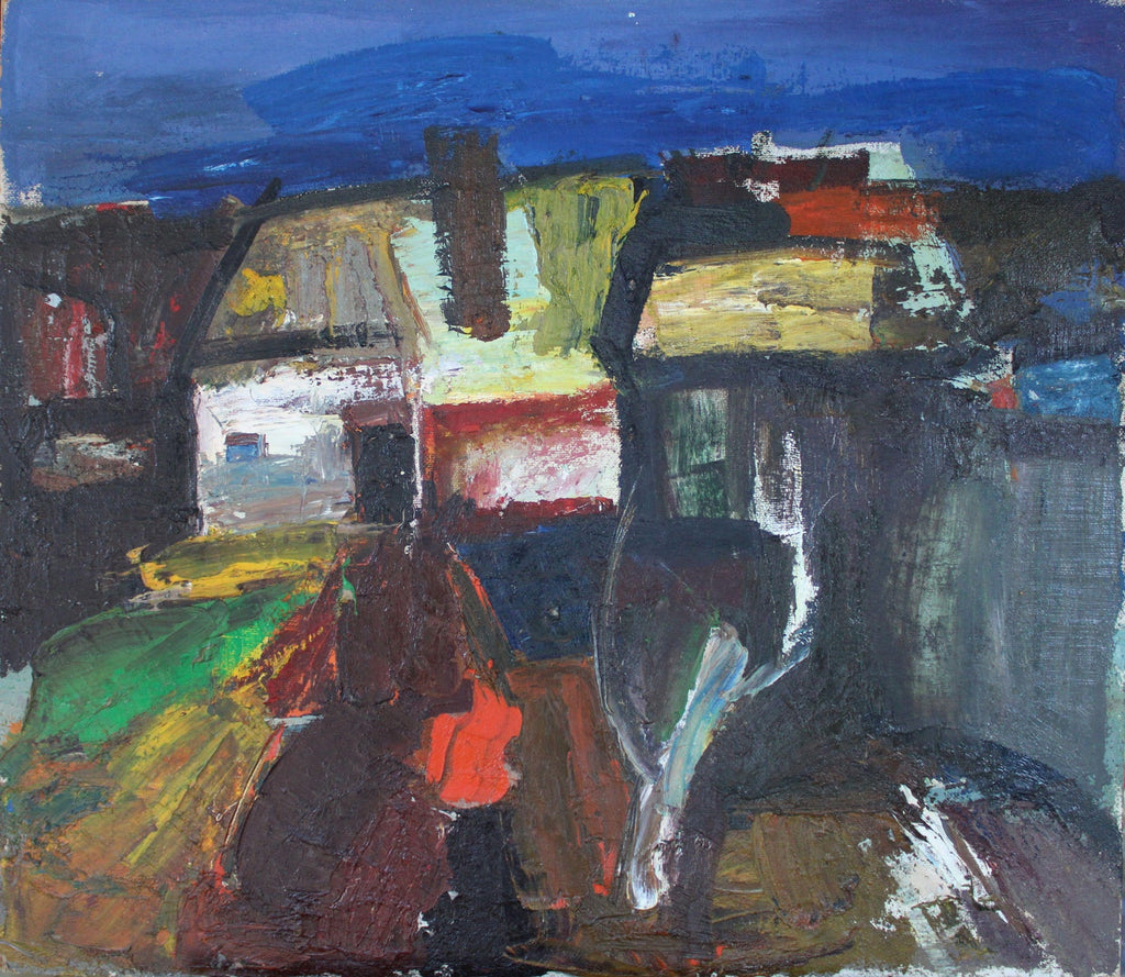 Russian Ukrainian Abstract Oil Painting Alexander Pavlov Vilnius Landscape