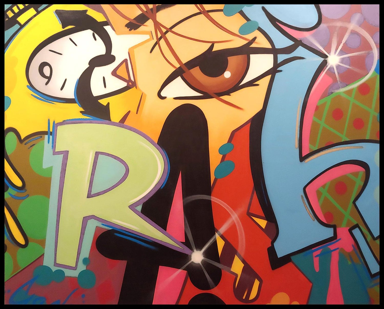 Miami Graffiti Legend Ahol Sniffs Glue Large Spray Painting on Doors Sculpture