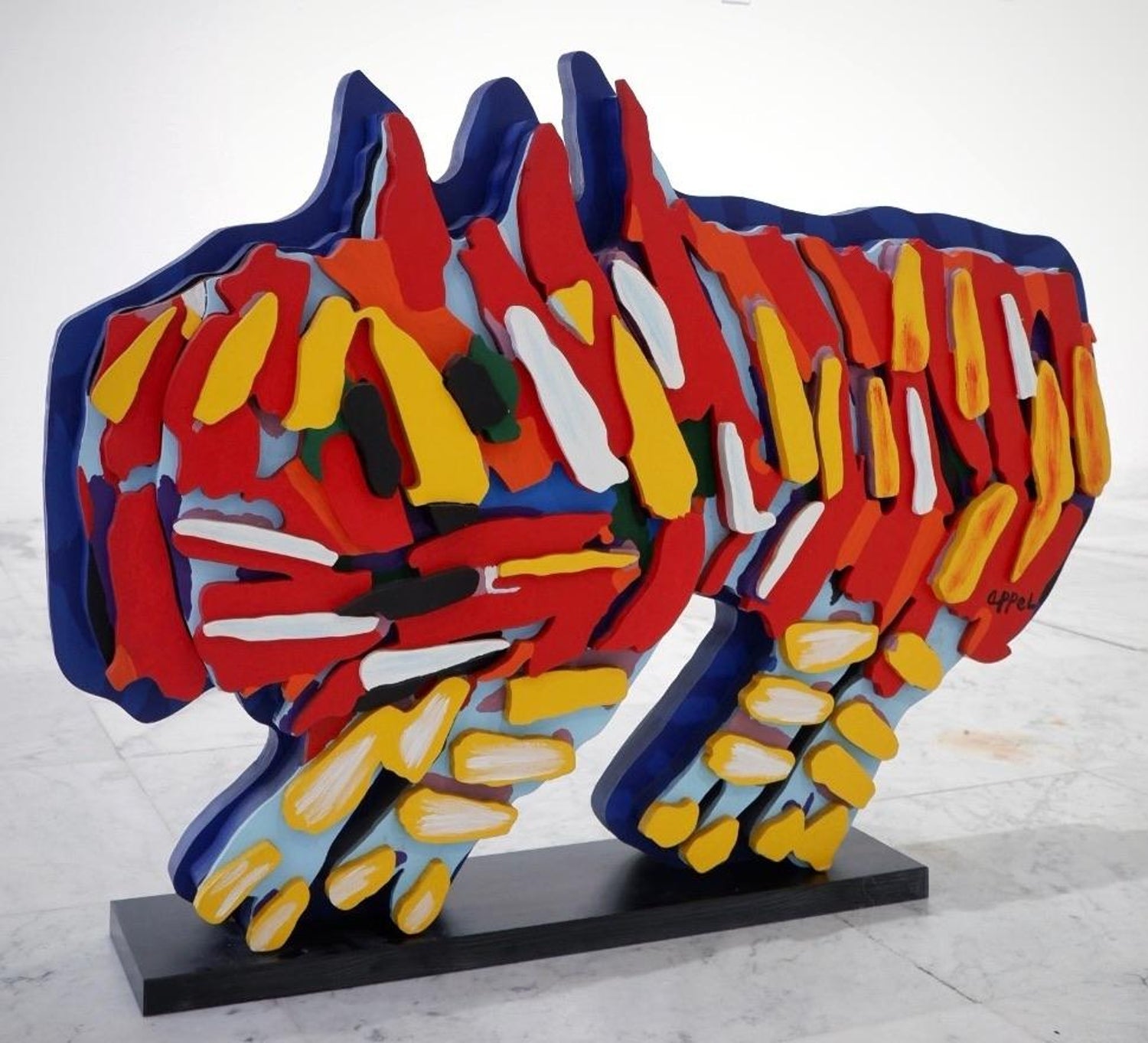 Post Modernist Color Pop Art Metal Dog Sculpture Memphis Milano Peter Shire LA