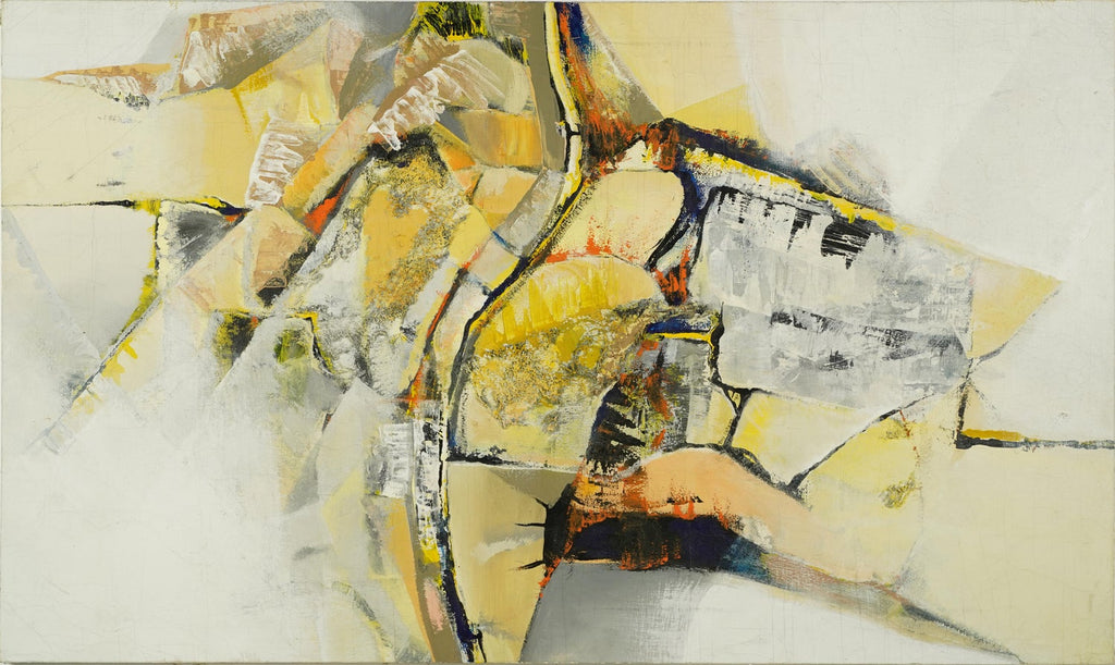 Mixed Media Collage Oil Painting Latvian American Modernist Artist Adja Yunkers