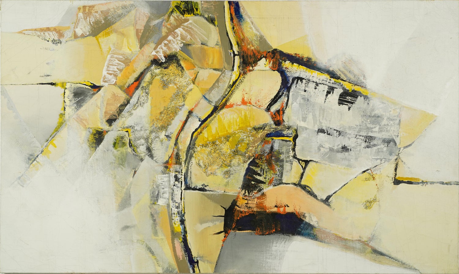 Mixed Media Collage Oil Painting Latvian American Modernist Artist Adja Yunkers