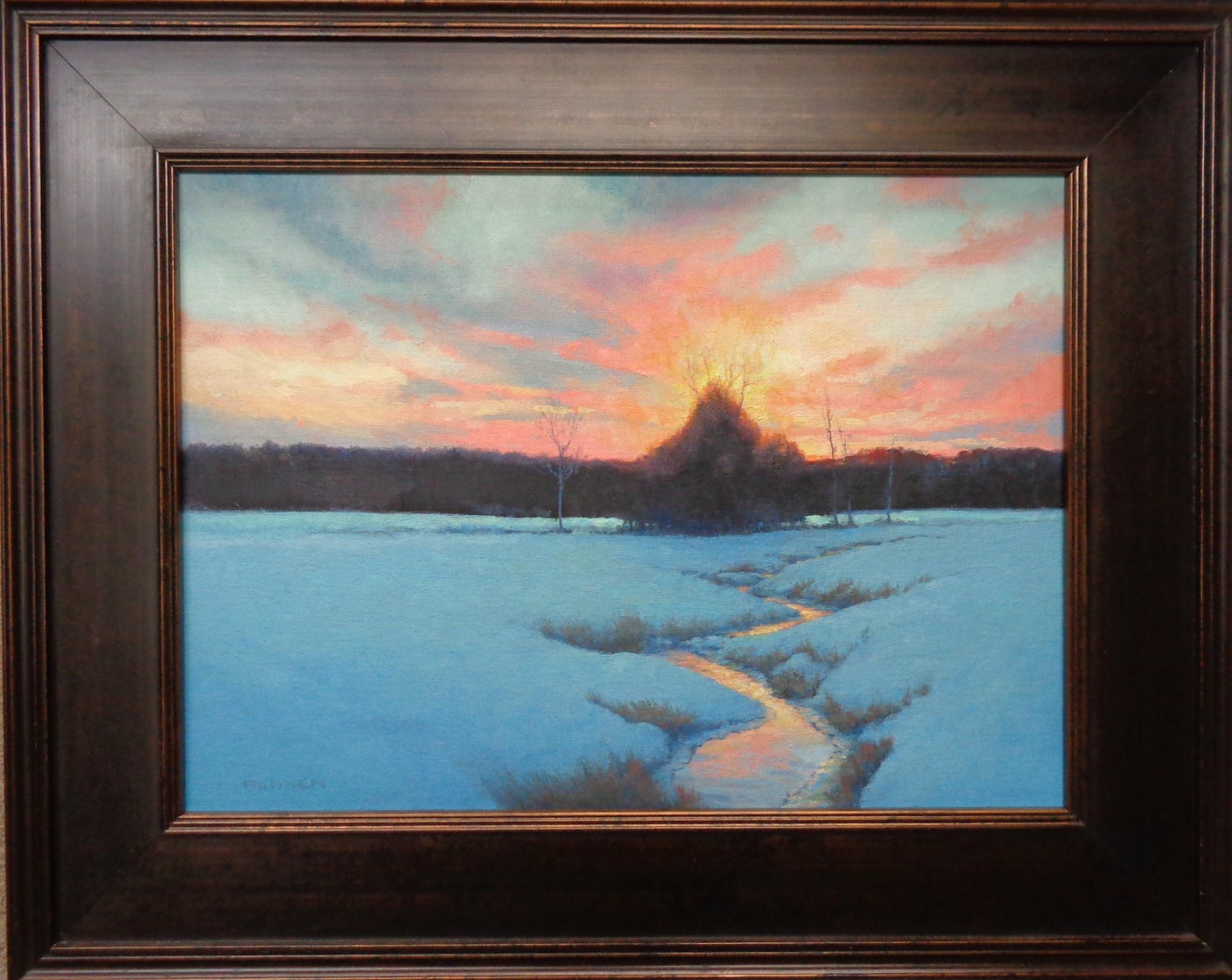 Abstract Impressionist Sunset in December Oil Painting Reginald Pollack
