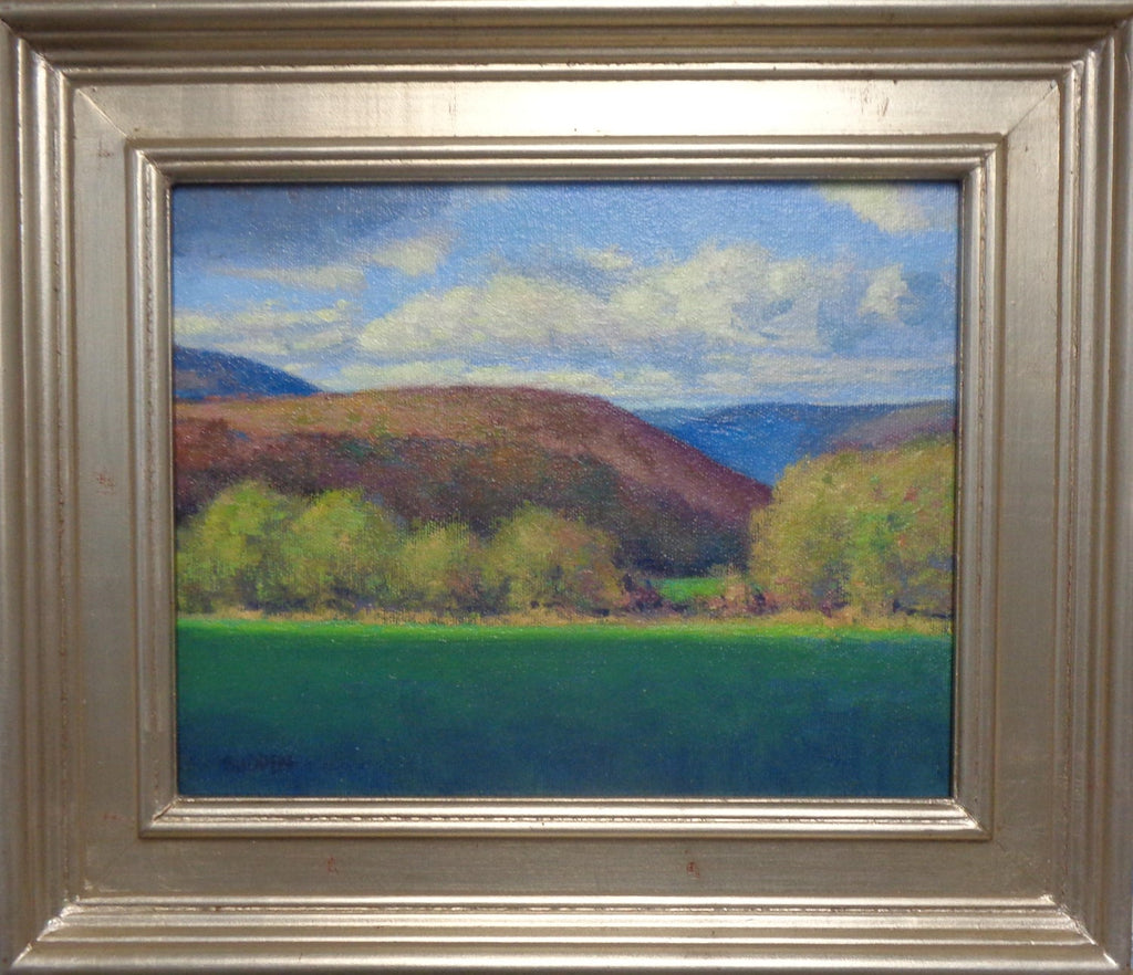 Large Pastel Landscape Purple Mountains Landscape American Modernist Painting