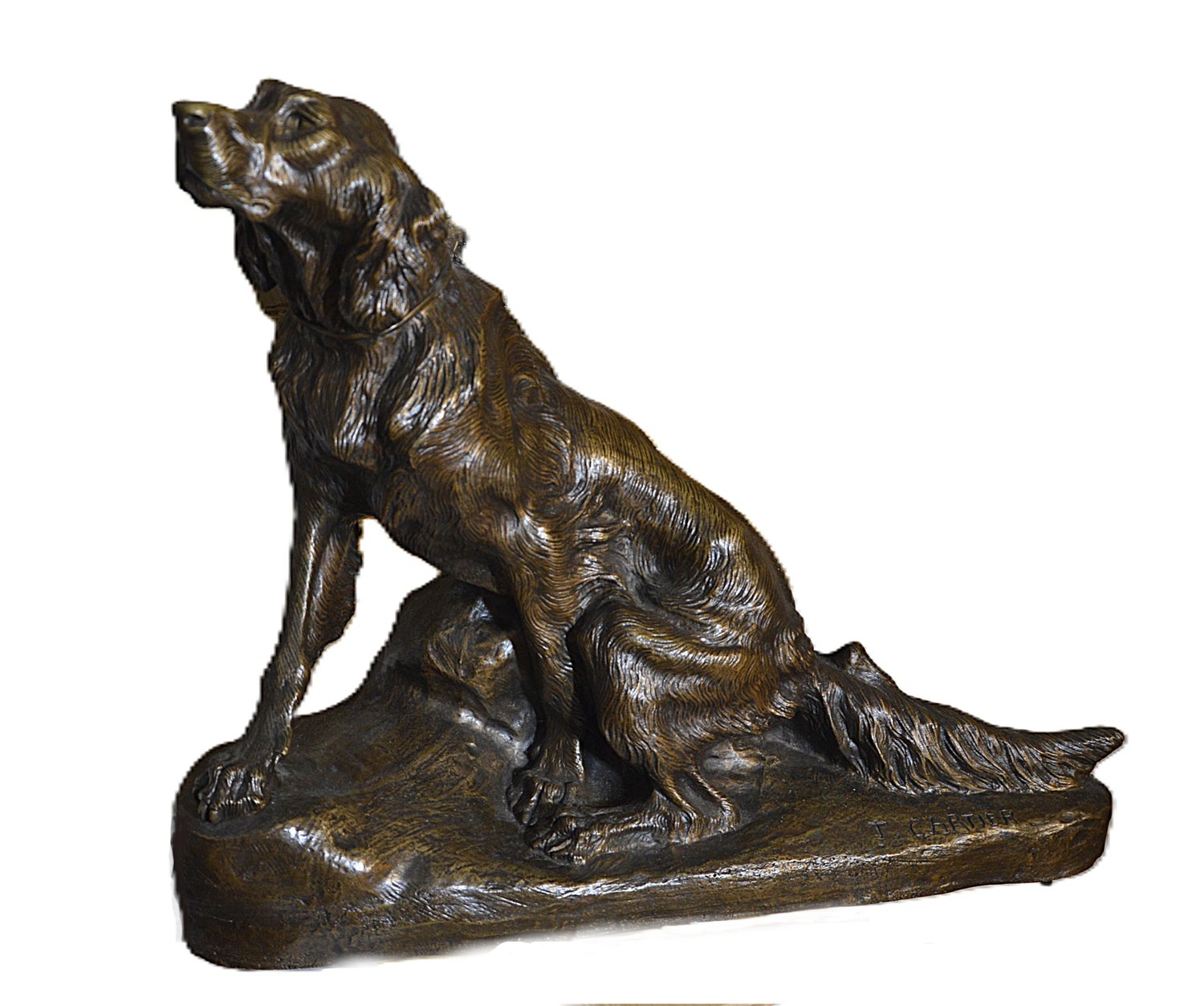 Polish Modernist PUPPY DOG Bronze Expressionist Art Sculpture