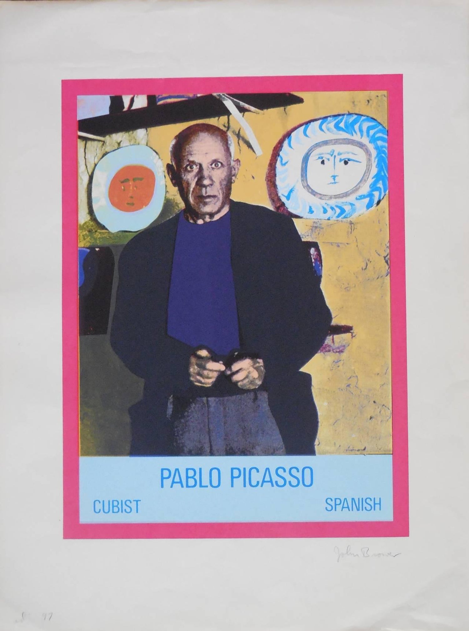 Vintage 1960s Pablo Picasso Photo Silkscreen Serigraph Pop Art
