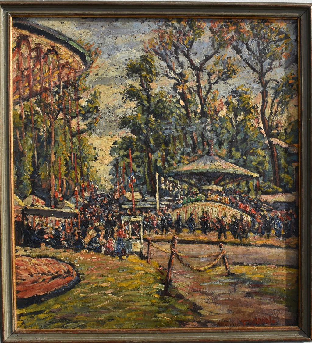 LAKEWOOD N.J., 1936 Modernist Oil Painting, Judaica