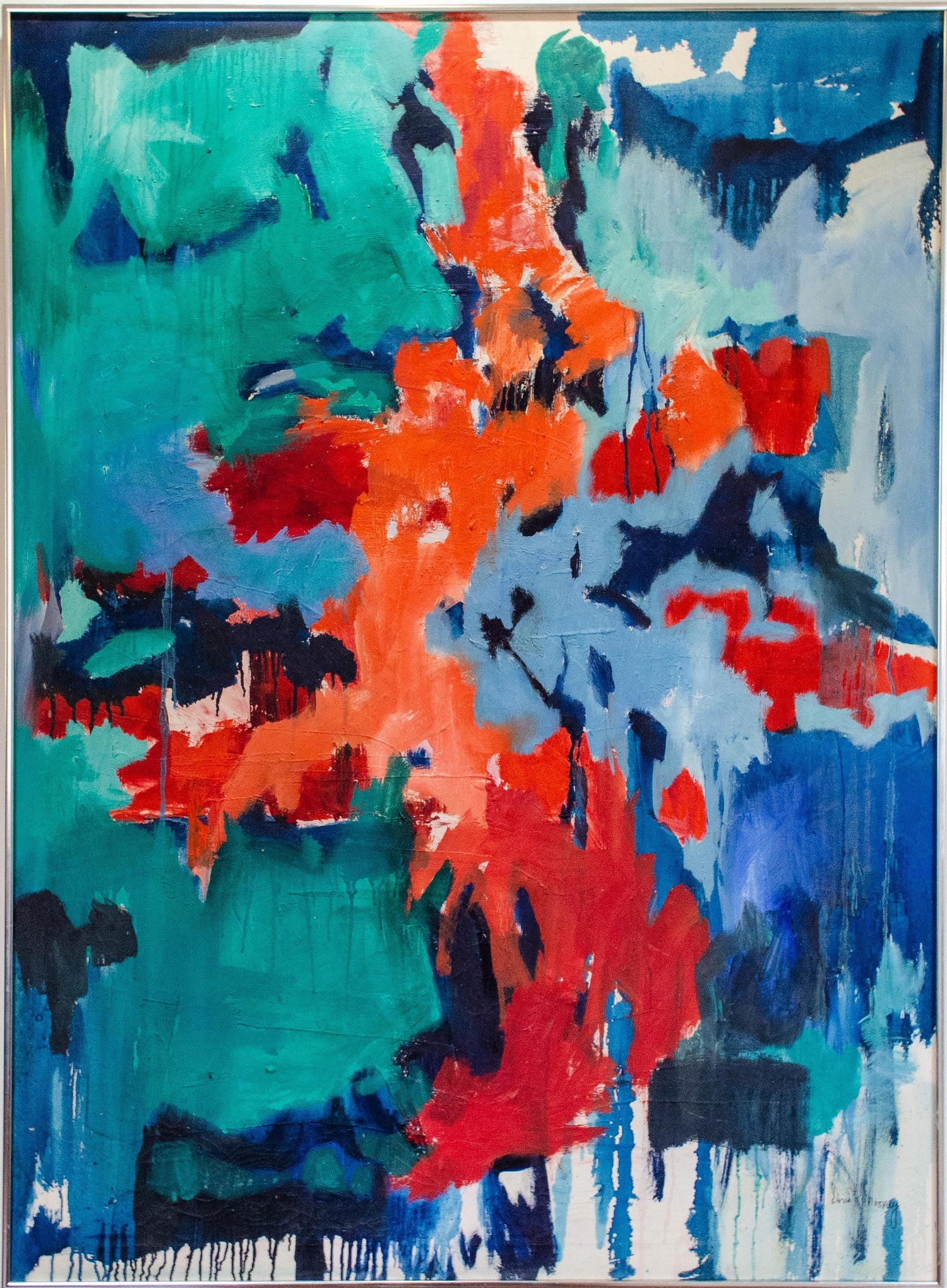 Modernist Gestural Abstract Color Field Painting Woman Artist Francine Tint