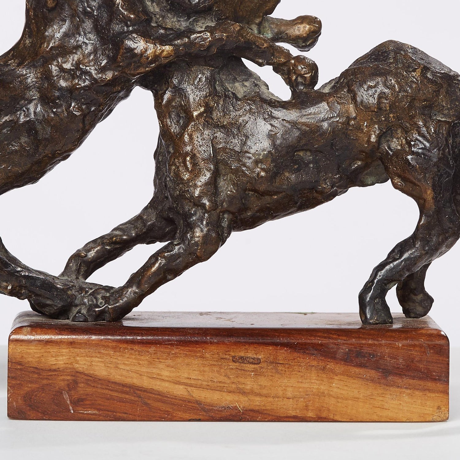Polish Modernist Prancing Horses Bronze Expressionist Art Sculpture