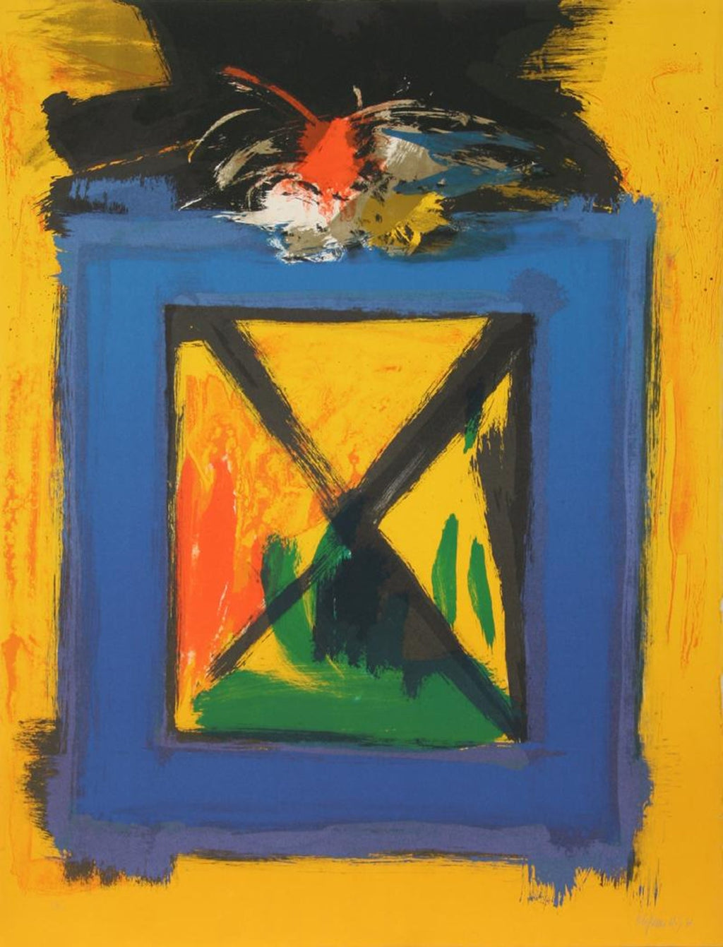 Mod Abstract Expressionist Modernist Lithograph Edward Avedisian Color Field Art