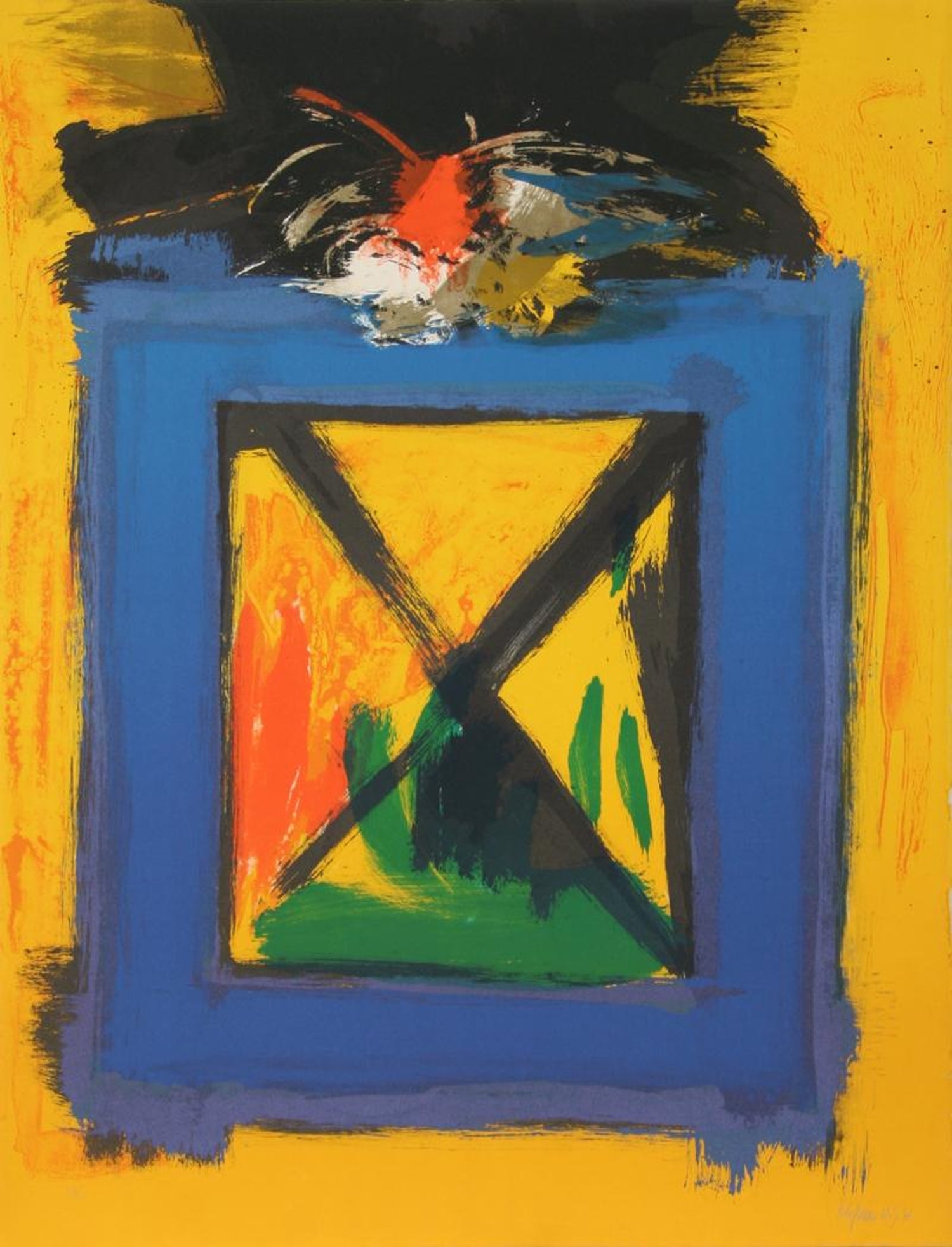 Mod Abstract Expressionist Modernist Lithograph Edward Avedisian Color Field Art