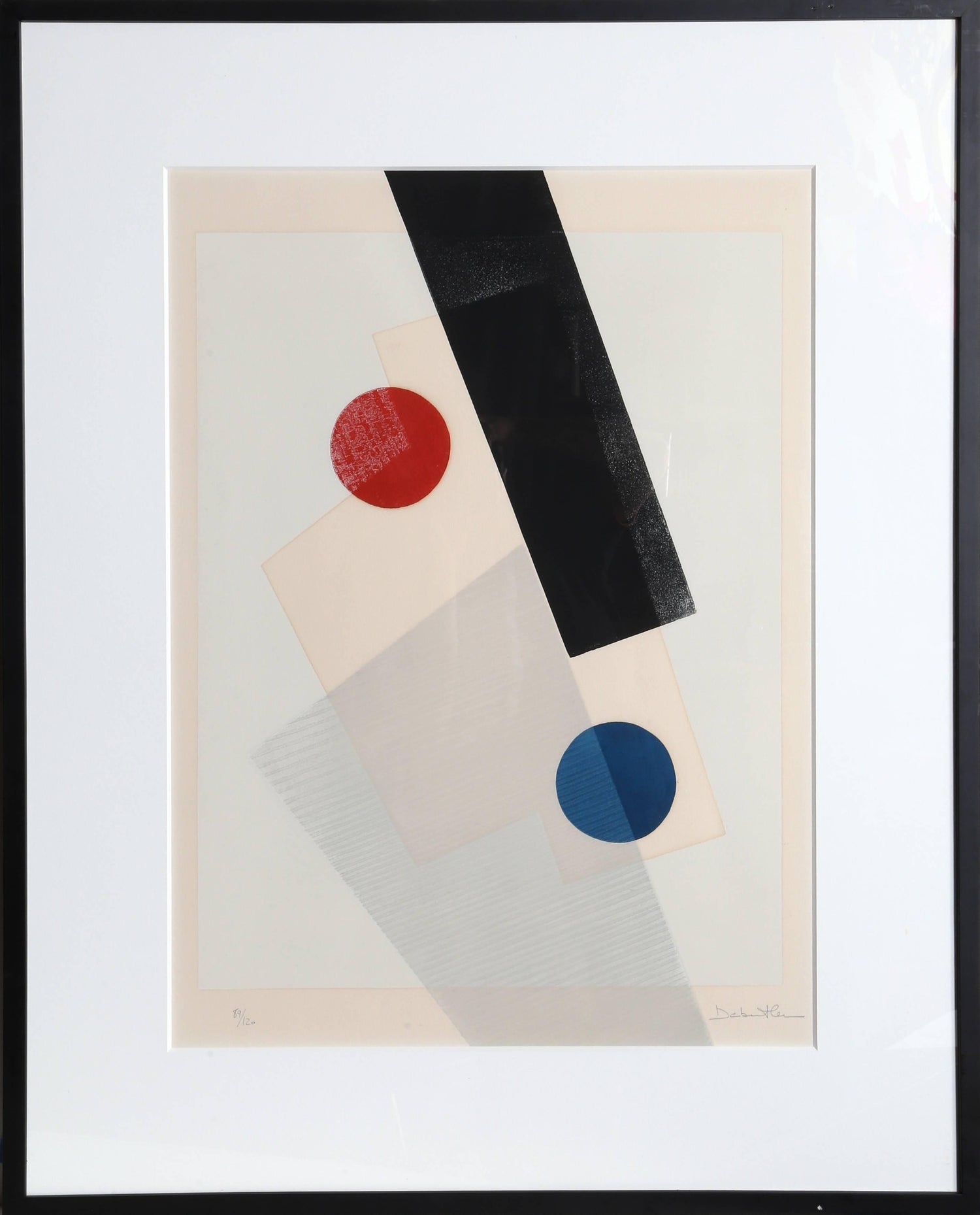 Abstract Aquatint Etching Ross Bleckner Zig Zag lines New York Artist D Loop