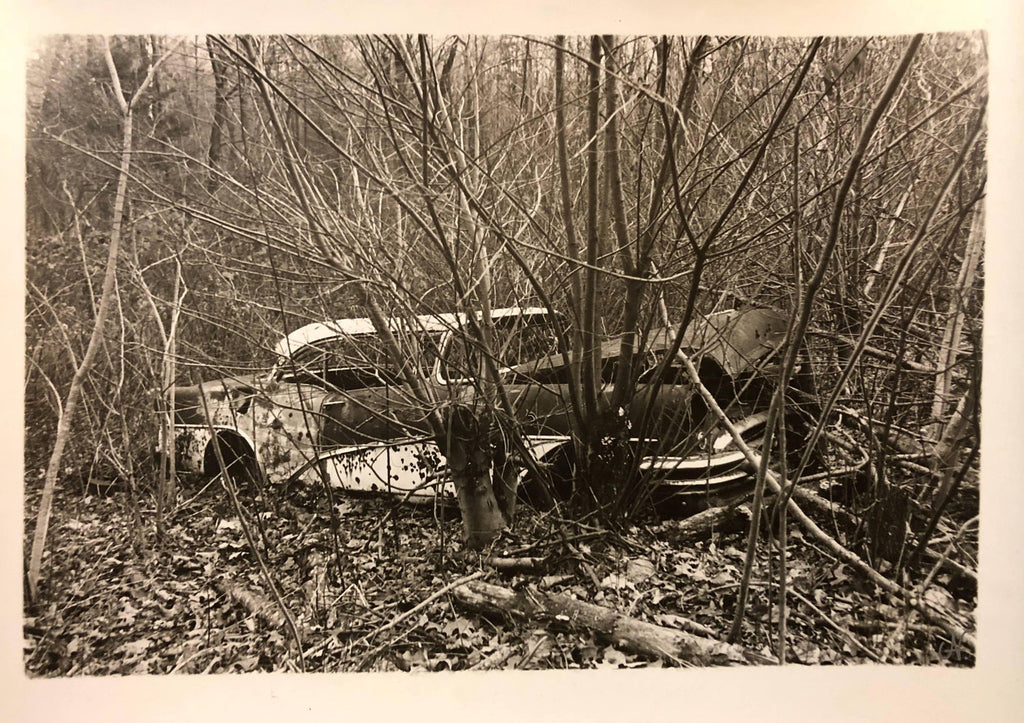Vintage Silver Gelatin Old Car Wreck Photographer Nona Hatay