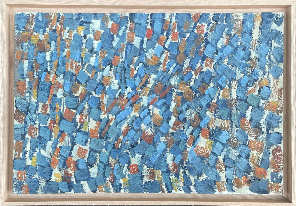 Large Expressionist Oil Painting Hand Carved Wood Panel Jean Claude Gaugy