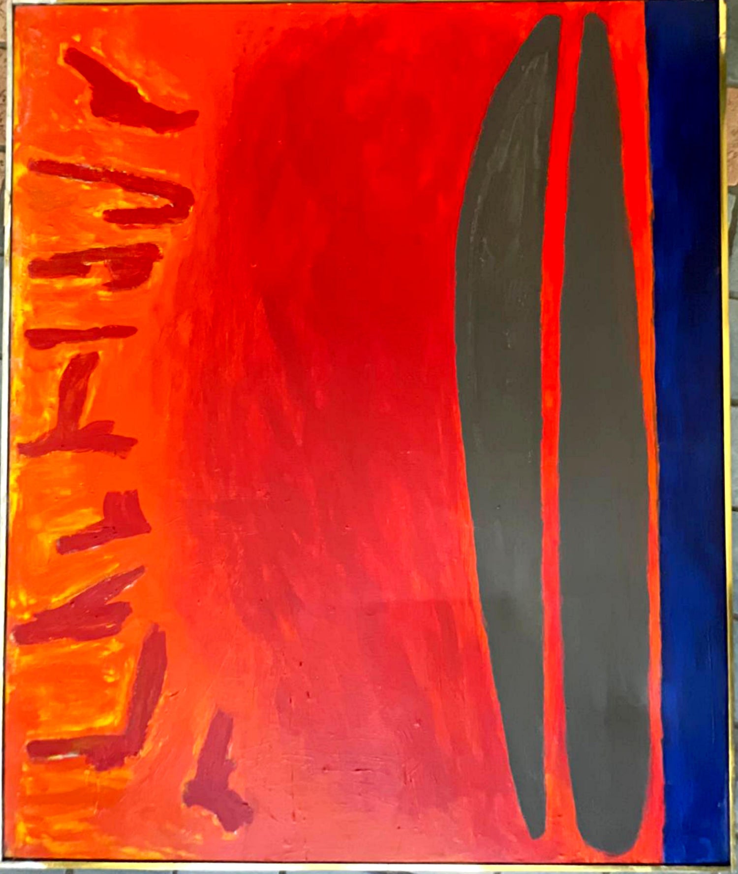 Abstract Expressionist Watercolor Fiery Sky