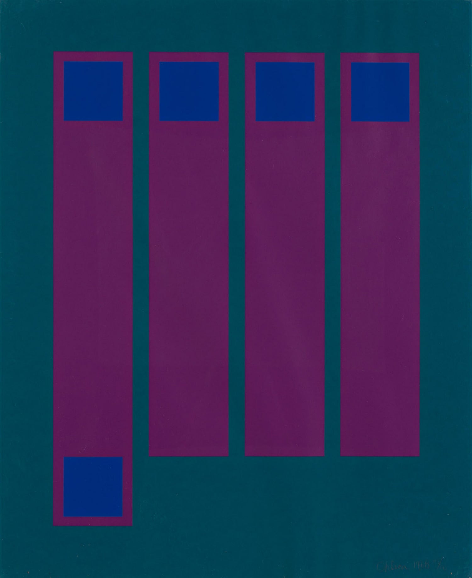 Swiss Artist Large Color Symphony Silkscreen Serigraph Print Kinetic Op Art