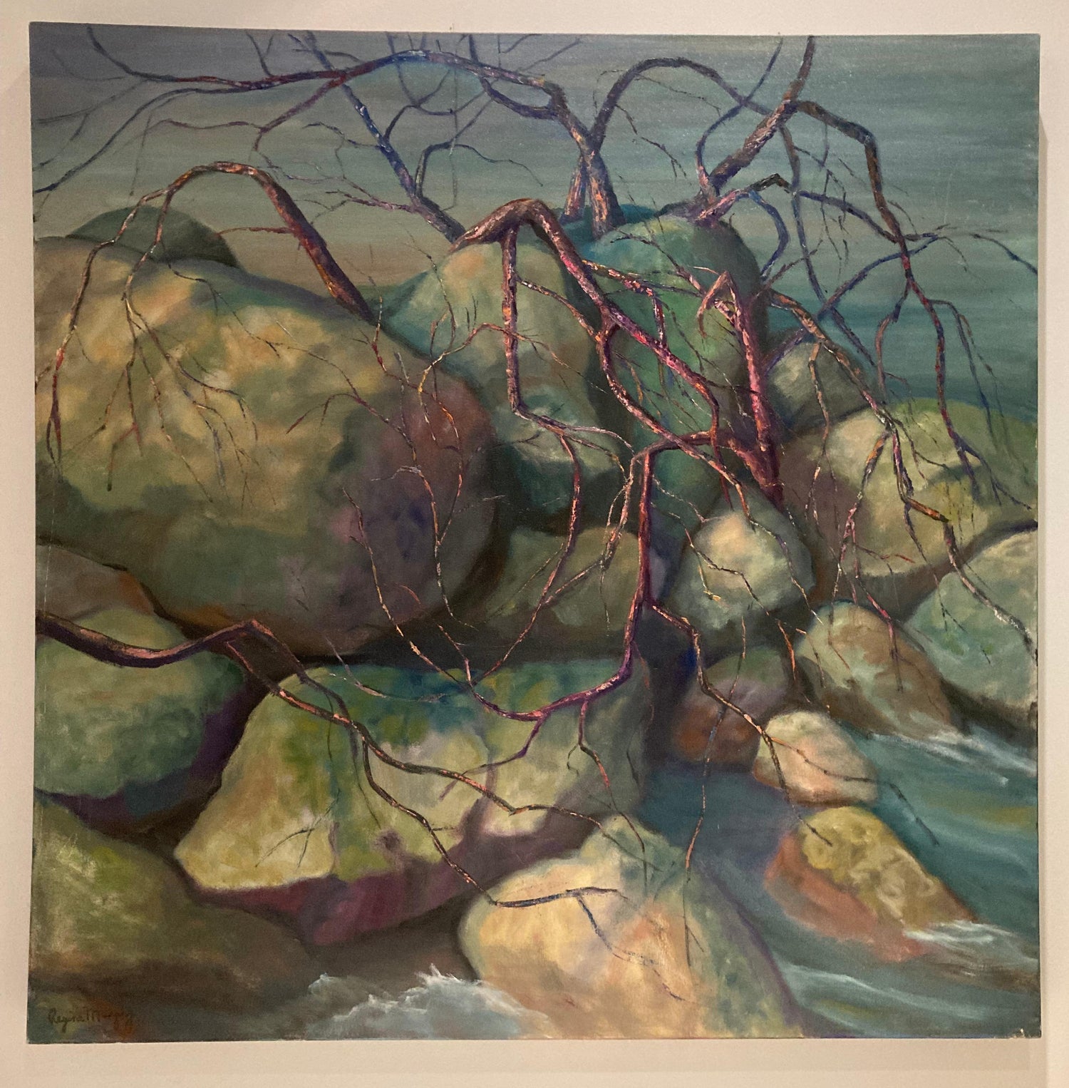 Vintage C Print "Of Time and Change" Boulders on a Sea Shore