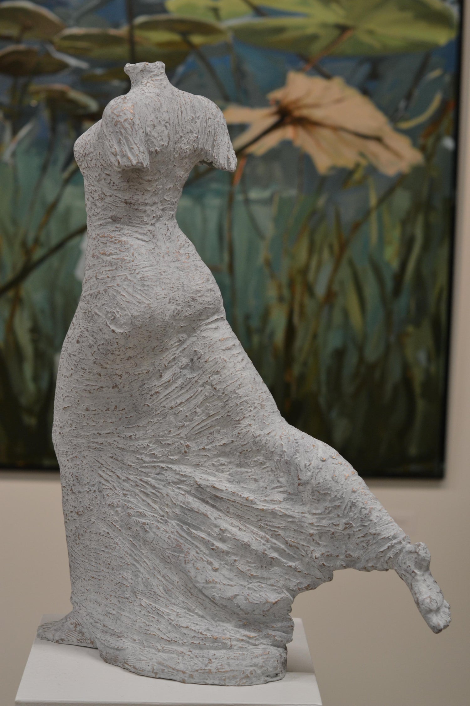 Marc Sijan Hyperrealist Contemporary Plaster Sculpture Woman and Champagne Glass