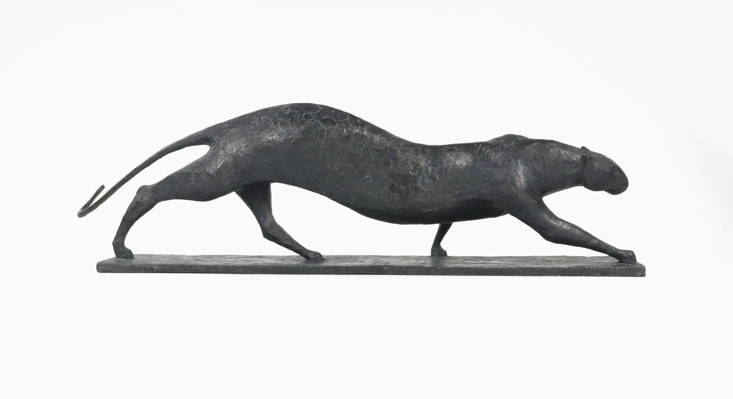Polish Modernist Man Lioness Bronze Expressionist Lion Art Sculpture