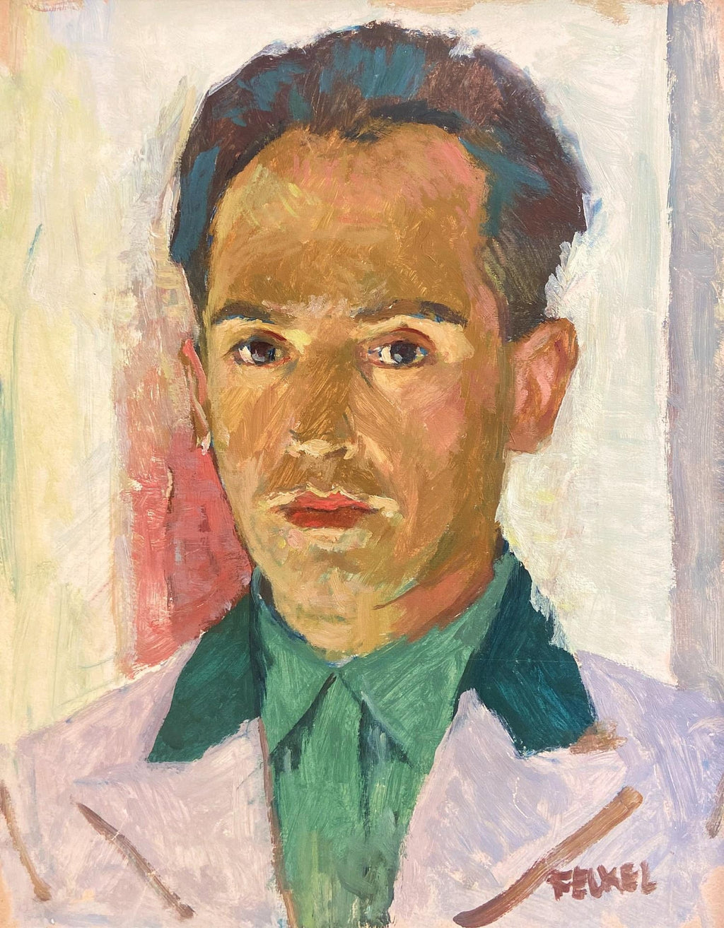 British Modernist Portrait of Chaim Weizmann President of Israel Oil Painting