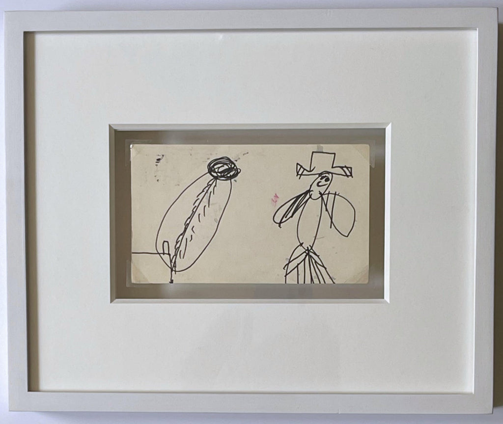Rare Original 1967 Minimalist Mod Pop Art Allan D'Arcangelo Unique Ink Drawing