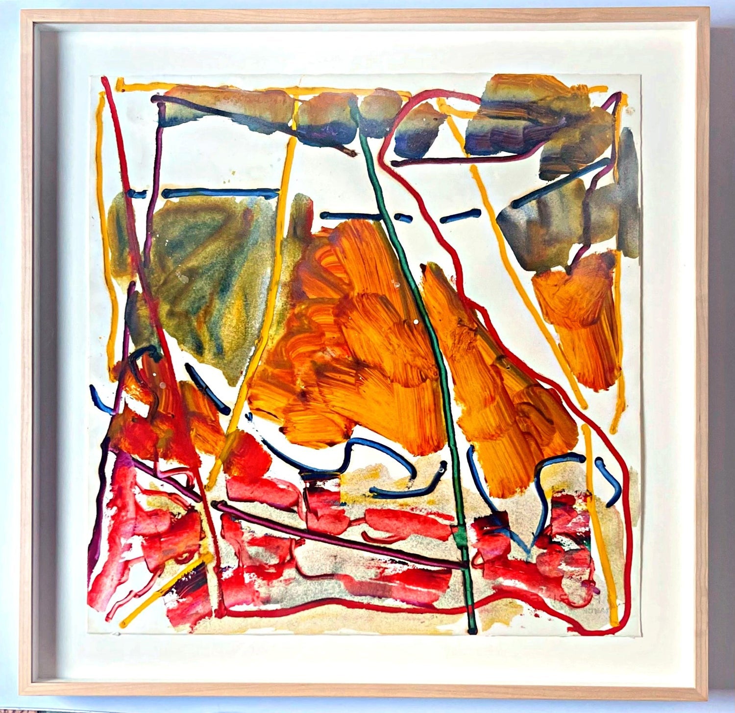 Bay Area Abstract Expressionist Mixed Media Collage Painting Theophilus Brown