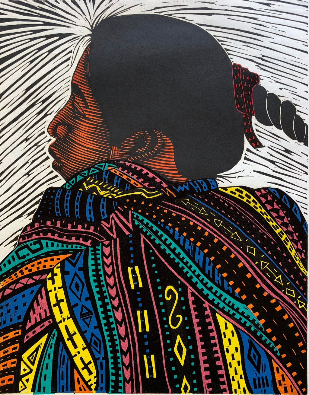 Rainbow Dancer, Native American Indian Lithograph California Woman Artist