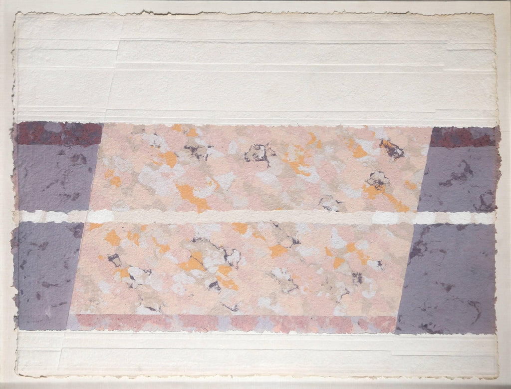 Abstract Modernist Colorful Mixed Media Monoprint Screen-print Handmade Paper