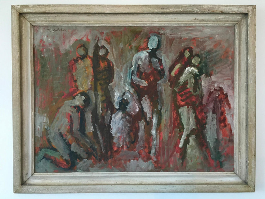 1950s Academic Realistic Study of Hands Oil Painting Signed Stuart Whyte