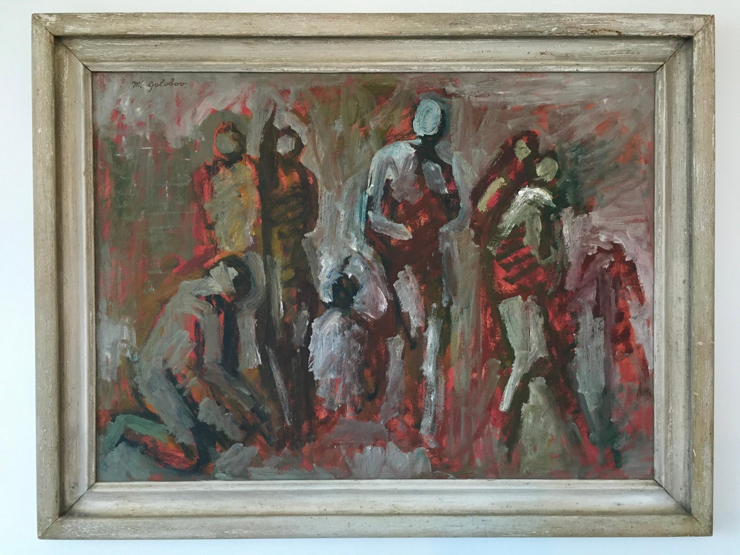 1950s Academic Realistic Study of Hands Oil Painting Signed Stuart Whyte