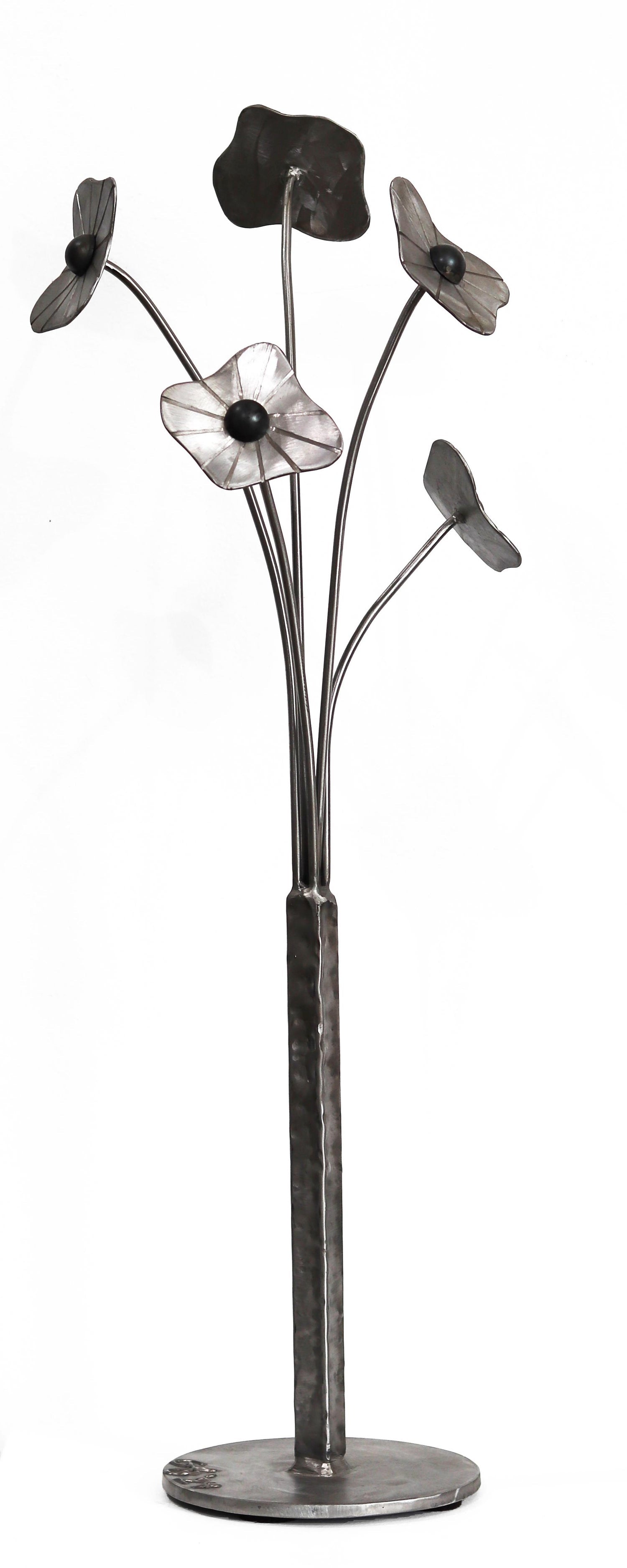 David Kimball Anderson Large Abstract Zen Steel Modernist Sculpture Flower Vase
