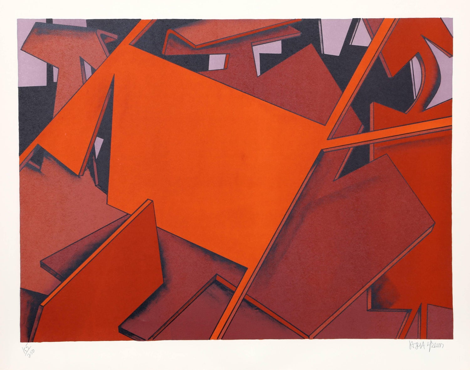 Surrealist Architectural Landscape "Fall for it" 1970s Chicago Modernist