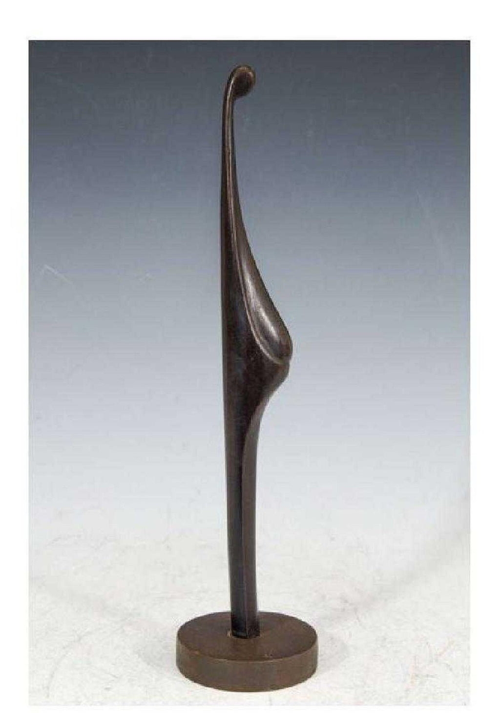 Israeli Bronze Modernist Sculpture Pregnant Woman Abstract Figure Safed, Ein-Hod