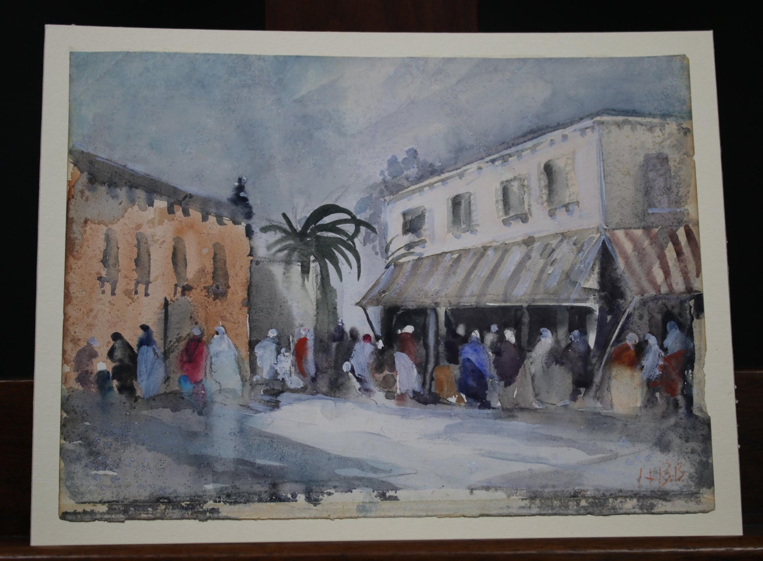 Orientalist Cairo Market Street Scene, Middle Eastern Bazaar