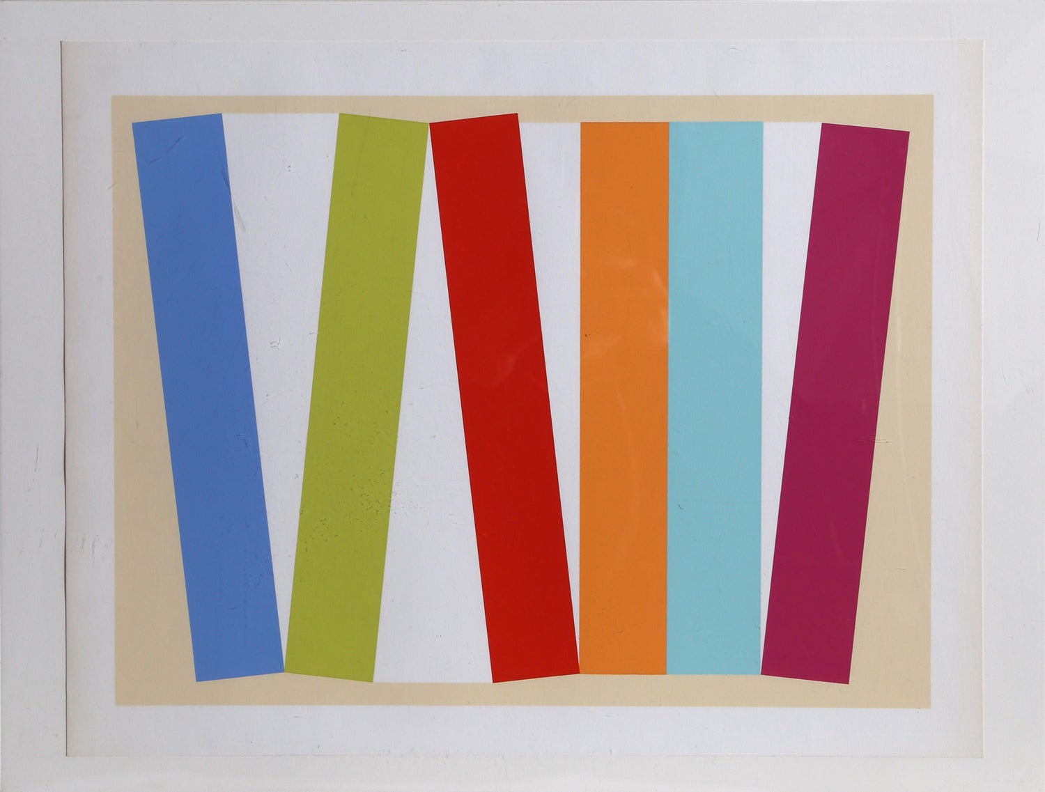1969-71 Abstract Minimalist Color Silkscreen Print Charles Hinman On The Bowery