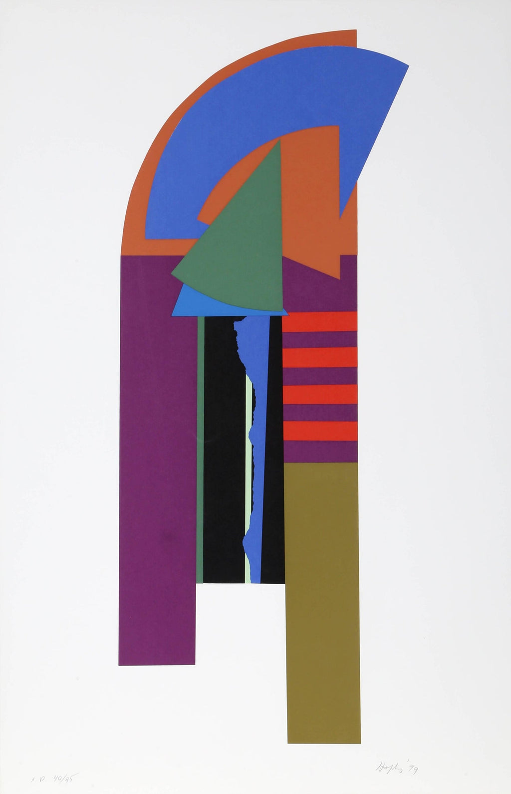 Architecture Kinetic Statue of Liberty Op Art Screen Print Lithograph Pol Bury