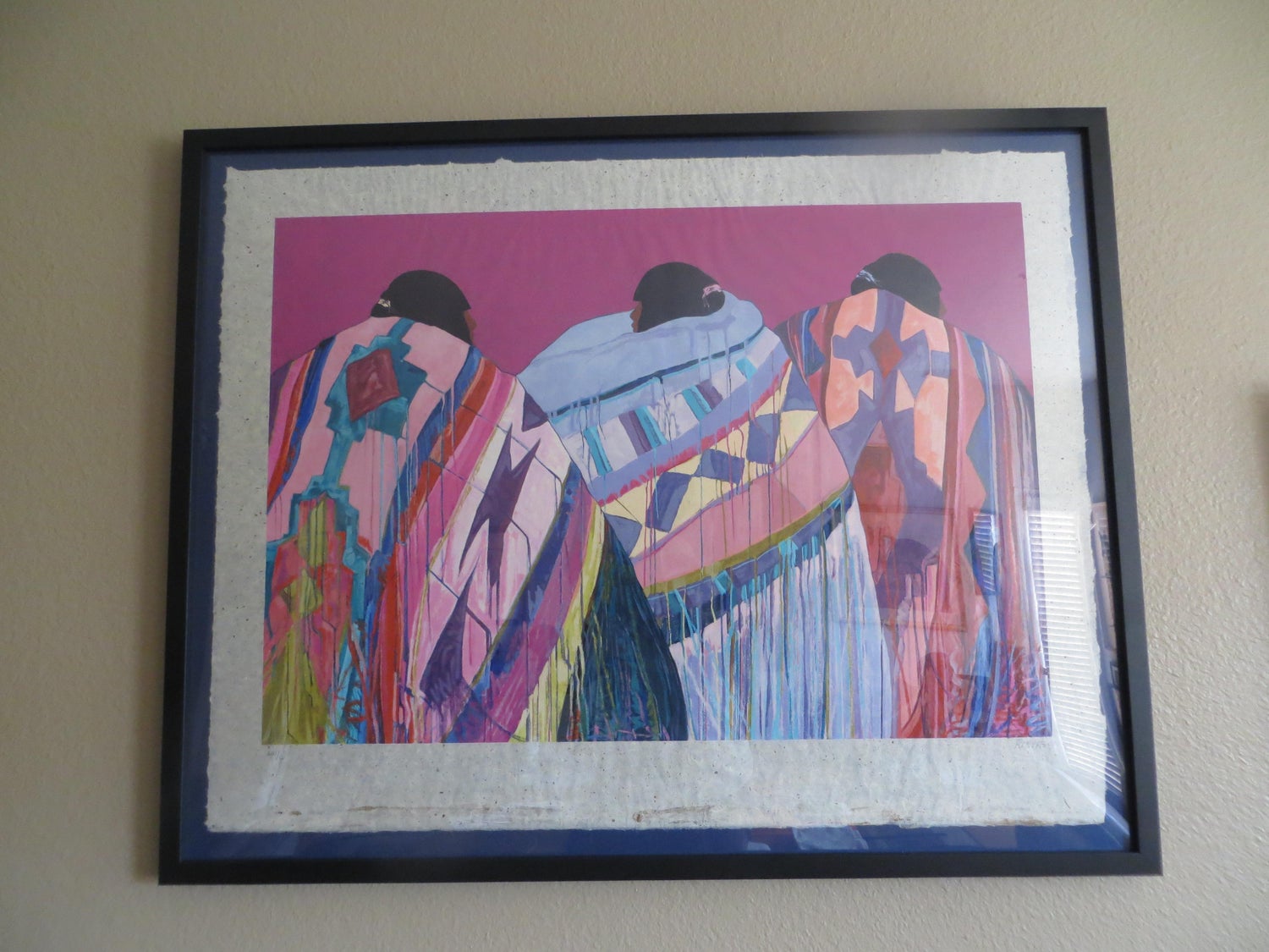 Rainbow Dancer, Native American Indian Lithograph California Woman Artist
