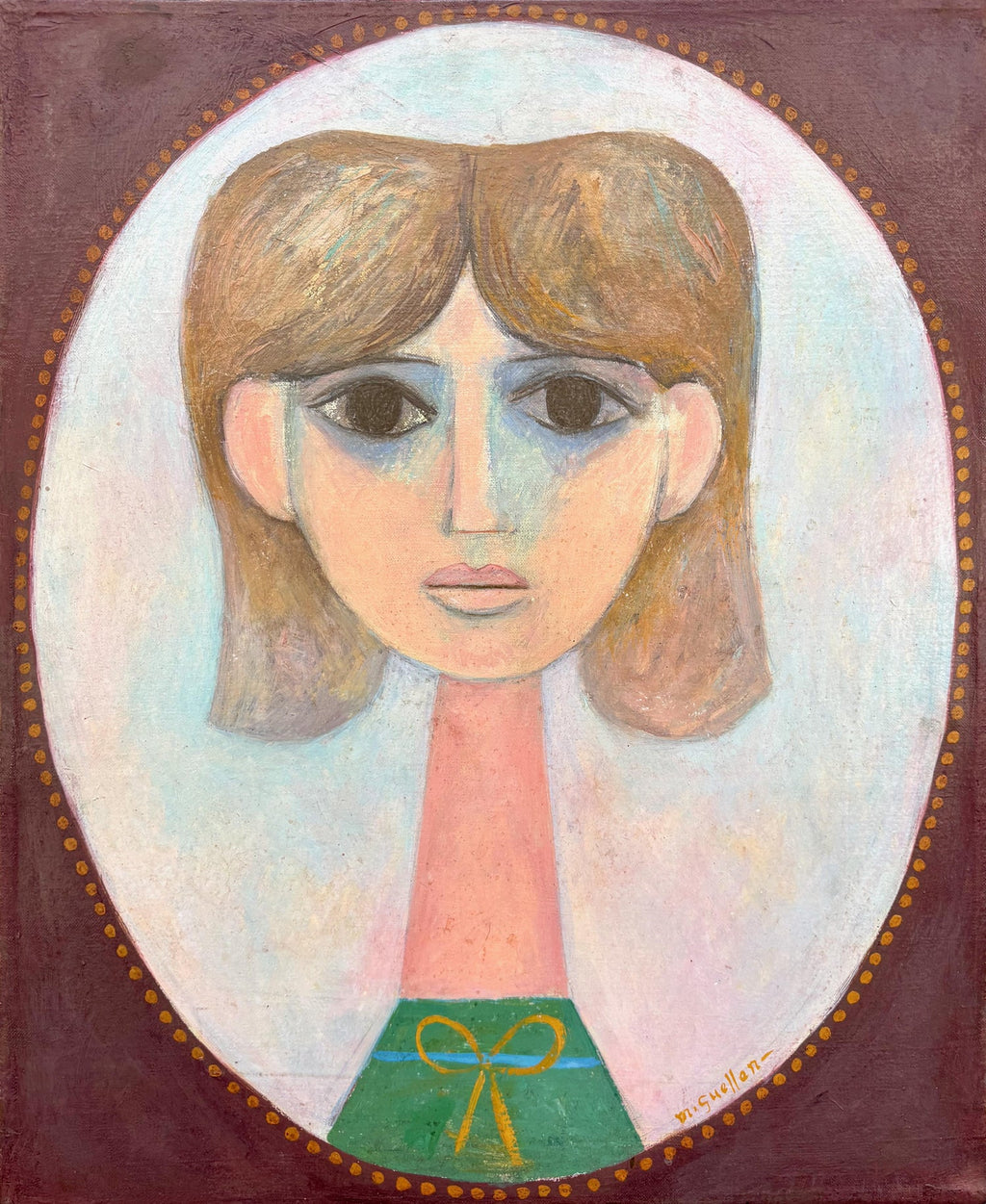 Rare Jewish Yemenite Woman Oil Painting Israeli Girl Judaica Itamar Siani
