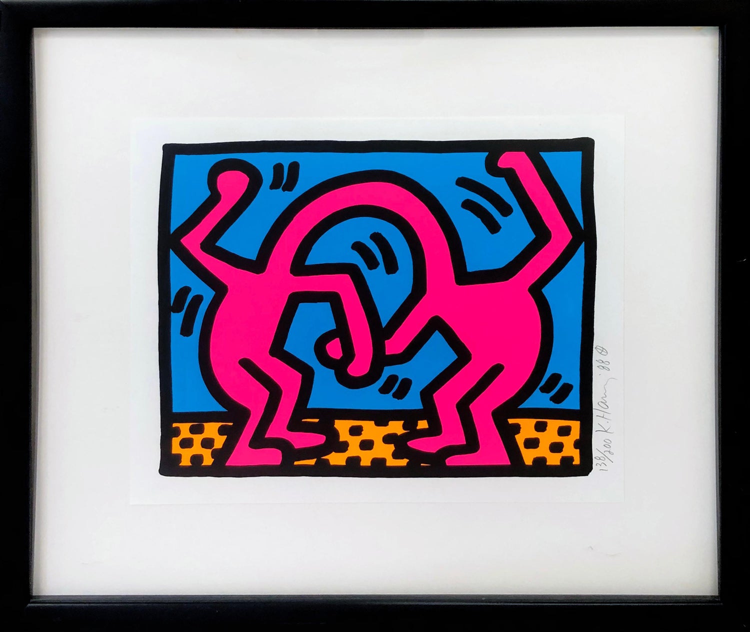New Years 1988, Keith Haring Pop Art Nude Color Silkscreen Print Invitation