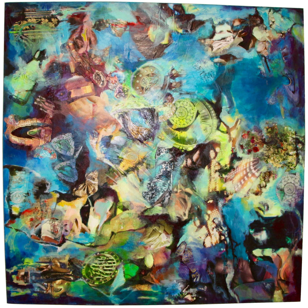 Large Mixed Media Collage Painting Great Jewish Feminist Artist Miriam Schapiro