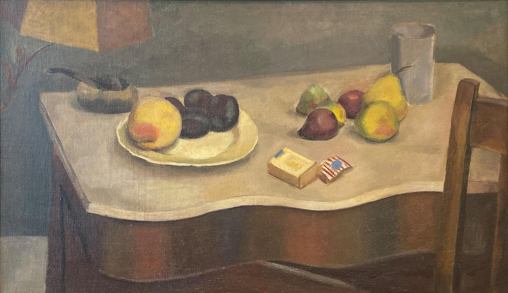 Oil Painting Still Life Fruit Bowl Polly Thayer Boston Modernist Woman Artist