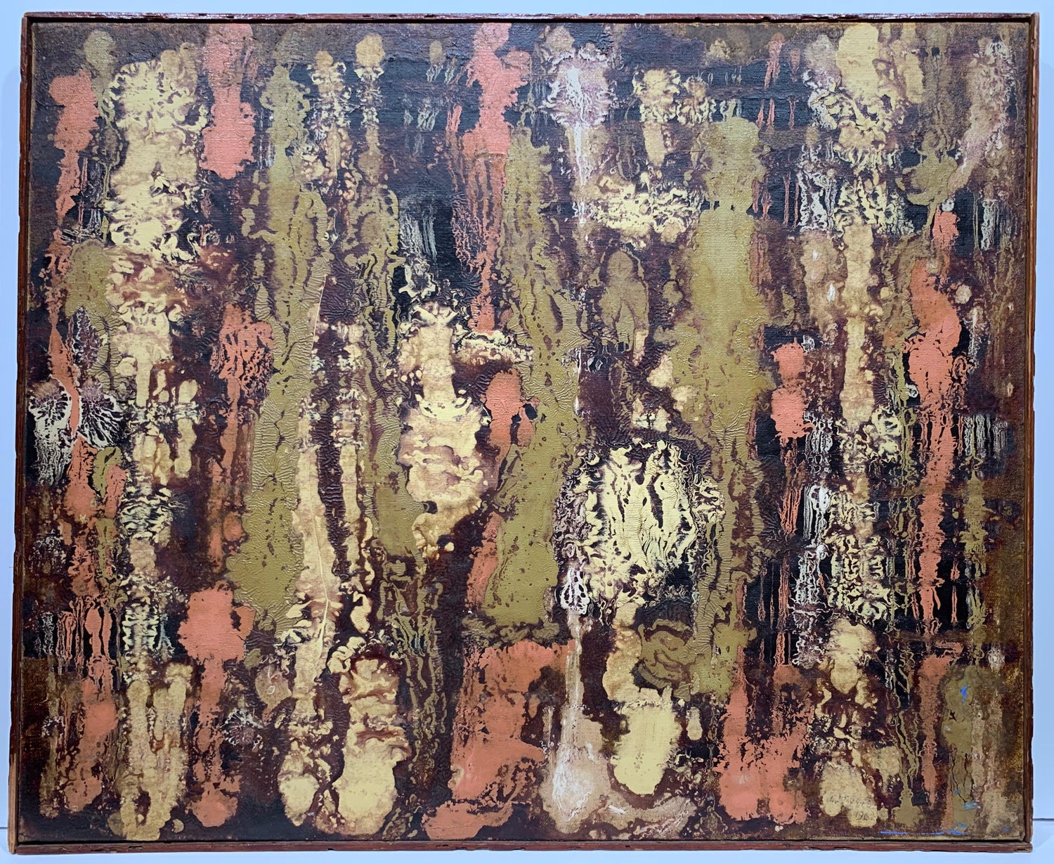 Large Abstract Expressionist Oil Painting on Rice Paper Modernist John Von Wicht